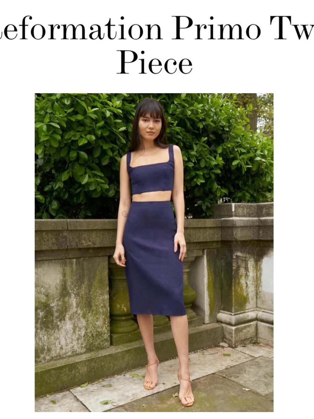 Reformation Primo Two-Piece Dress in Danube